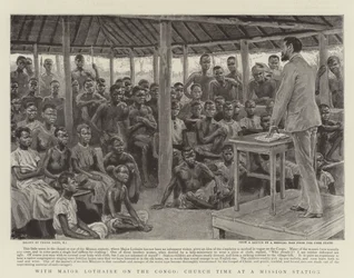 With Major Lothaire on the Congo, Church Time at a Mission Station